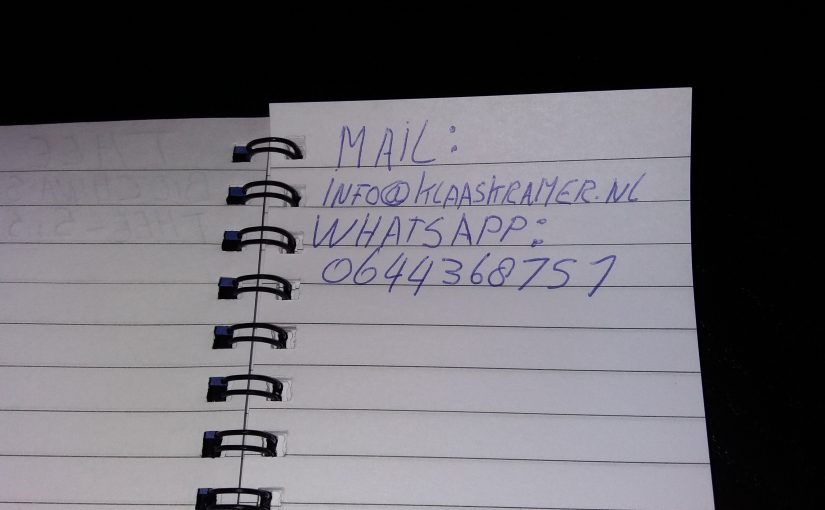 Mail adres van klaas kramer en whatsapp van klaas kramer uit urk